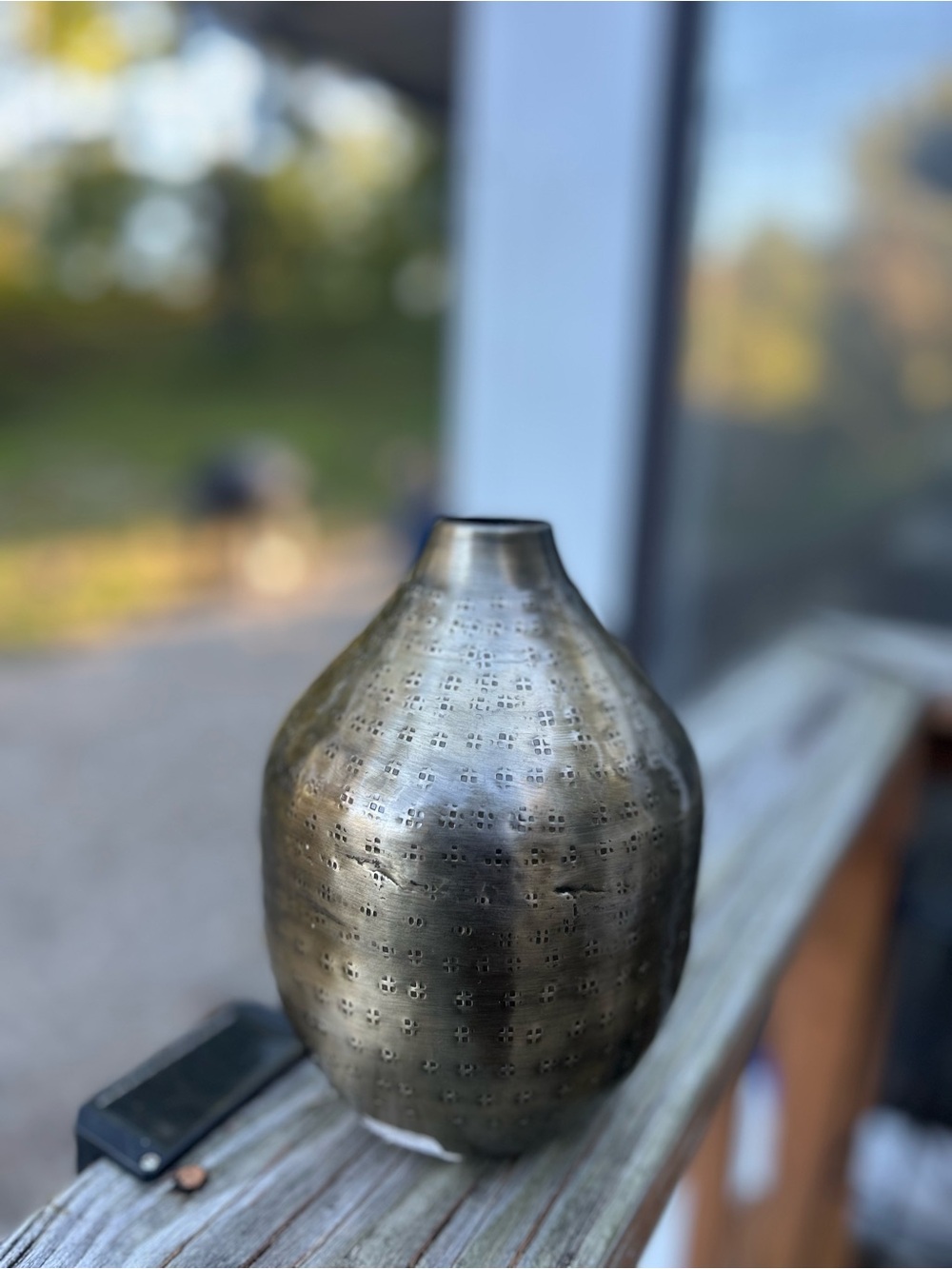 Brass-Toned Decorative modern Vase - Home Accents new